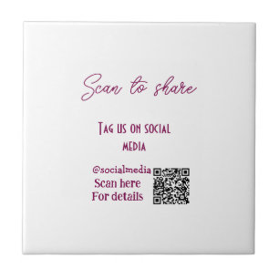 Scan to share tag us on social media QR code simpl Ceramic Tile