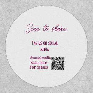 Scan to share tag us on social media QR code simpl Patch