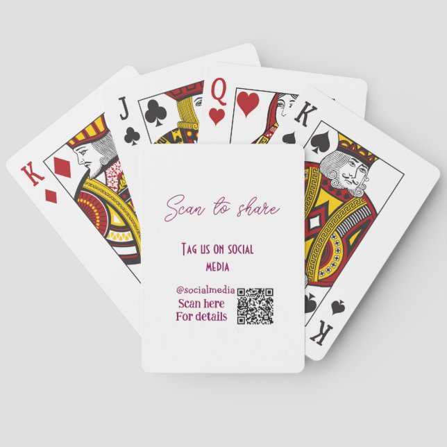 Scan to share tag us on social media QR code simpl Poker Cards (Back)