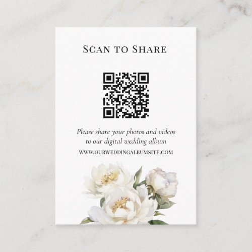 Scan to Share Wedding Photos and Videos QR Code Enclosure Card