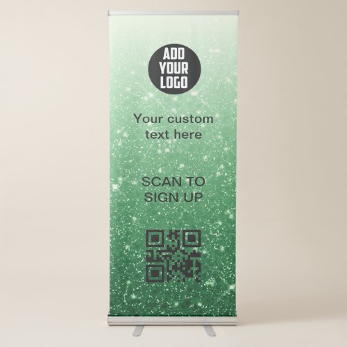 Scan to sign in QR code business green glitter