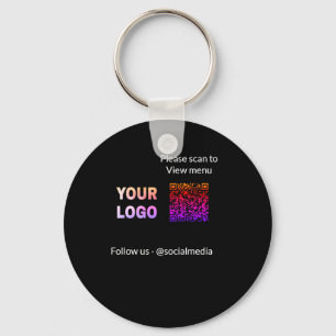 Scan to view menu resturant hotel QR Add logo text Keychain