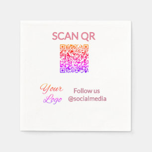 Scan to view menu resturant hotel QR Add logo text Napkins