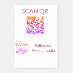 Scan to view menu resturant hotel QR Add logo text Post-it Notes