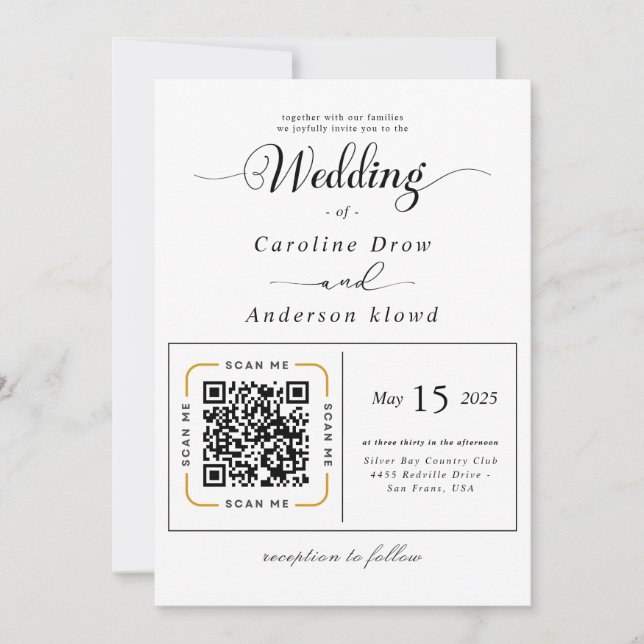 Scan to View Our Wedding Invitation Video (Front)