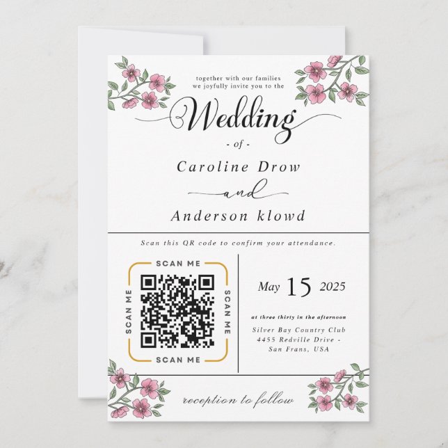 Scan to View Our Wedding Invitation Video (Front)
