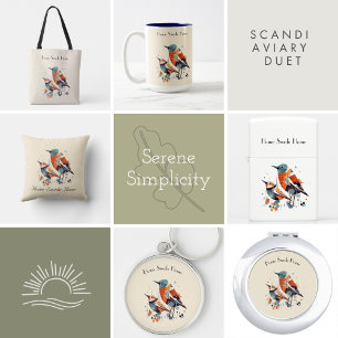 Scandi Aviary Duet, custom Gel Mouse Pad