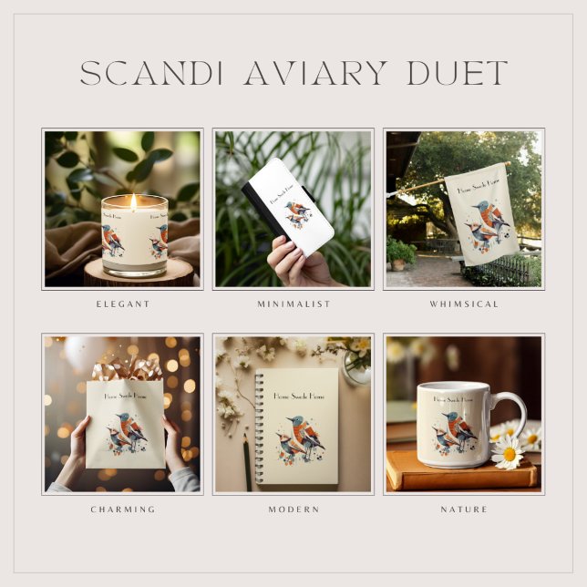 Scandi Aviary Duet, custom Napkins (Creator Uploaded)