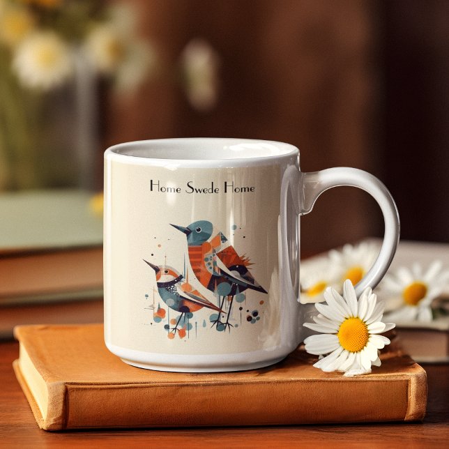 Scandi Aviary Duet, custom Two-Tone Coffee Mug (Creator Uploaded)