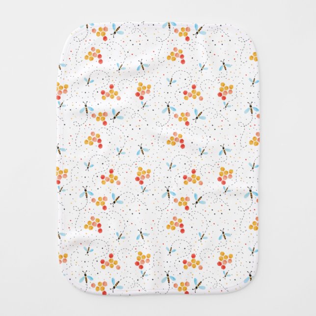 Scandi Bee Baby Burp Cloth (Front)