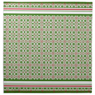 Scandi Christmas Green Red Cloth Napkins