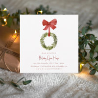 Scandi Christmas Wreath Red Bow Holiday Open House
