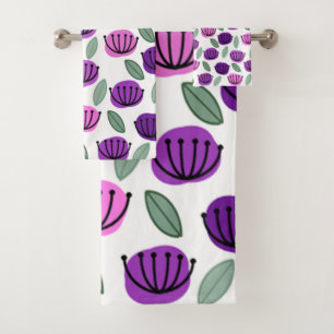 Scandi Cup Flowers Bath Towel Set