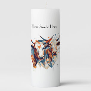 Scandi Farmhouse Cattle Cozy Nordic Glow Pillar Candle