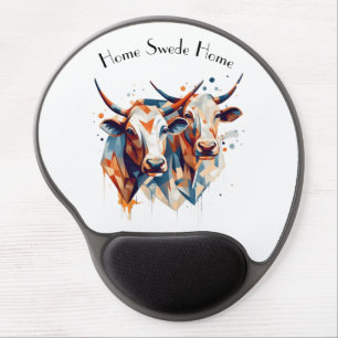 Scandi Farmhouse Cattle, custom Gel Mouse Pad
