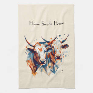 Scandi Farmhouse Cattle, custom Kitchen Towel