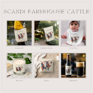 Scandi Farmhouse Cattle, custom Pillar Candle