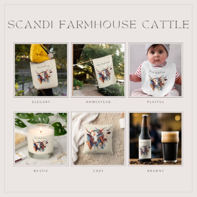 Scandi Farmhouse Cattle, custom Scented Candle (Creator Uploaded)