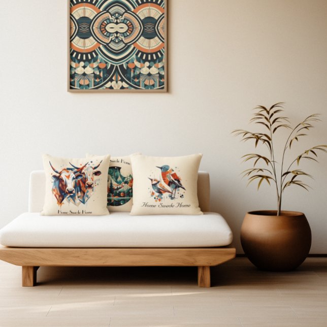 Scandi Farmhouse Cattle, custom Throw Pillow (Creator Uploaded)