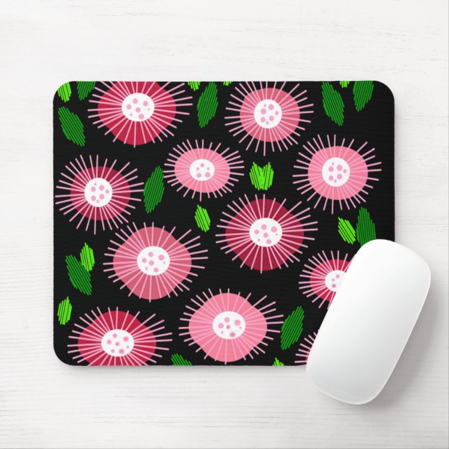 Scandi Flower Garden Mouse Pad (With Mouse)