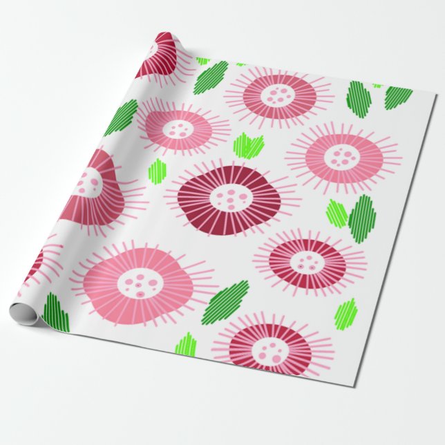 Scandi Flower Garden  Wrapping Paper (Unrolled)