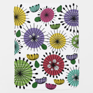 Scandi Flowers  Baby Blanket