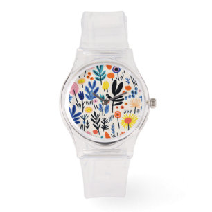 Scandi Folk Floral Nordic Botanical Art Watch