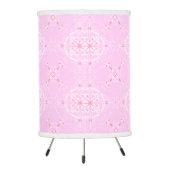 Scandi Geometric Pattern in Pink and White  Tripod Lamp (Back)