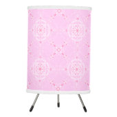 Scandi Geometric Pattern in Pink and White  Tripod Lamp (Front)