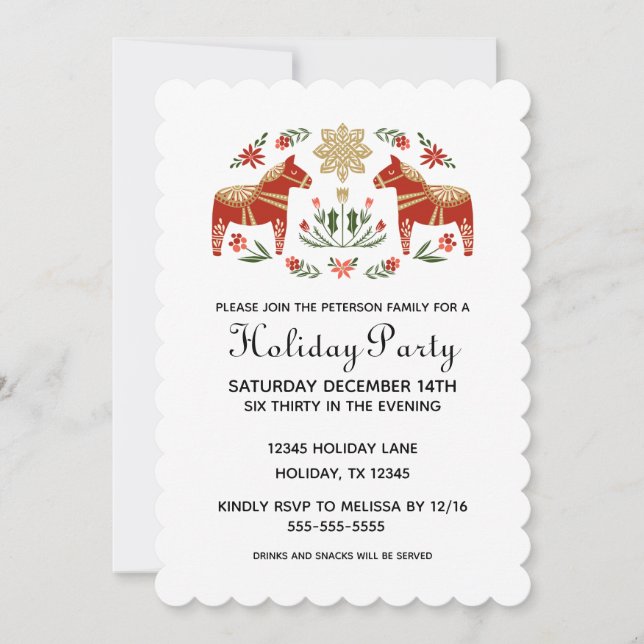 Scandi Holiday Party Invitation (Front)