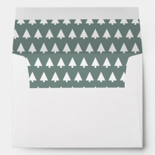 Scandi Holidays Modern Minimal Tree Pattern Sage Envelope