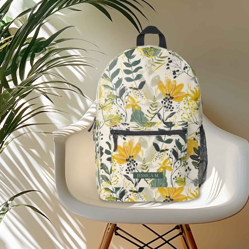 Scandi_inspired Botanical Sketches  Printed Backpack