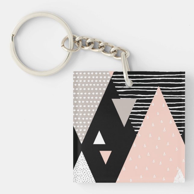 Scandi Mountain Peak Design Keychain (Front)