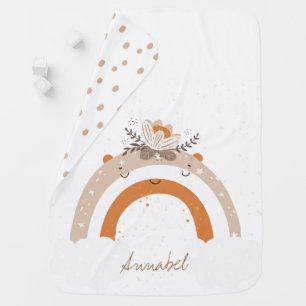 Scandi personalised cute rainbow baby blanket