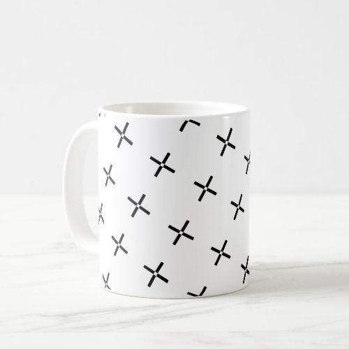 Scandi Plus Sing Crosses Geometric 60s Pattern Coffee Mug