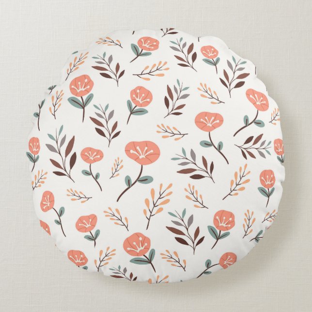 Scandi Red Bloom Pillow (Front)