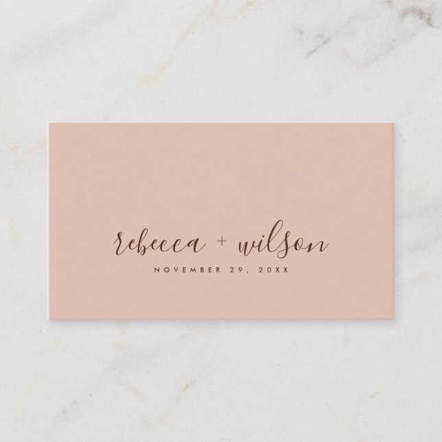 SCANDI RUST PEACH PINK MINIMAL WEDDING THANK YOU BUSINESS CARD (Front)