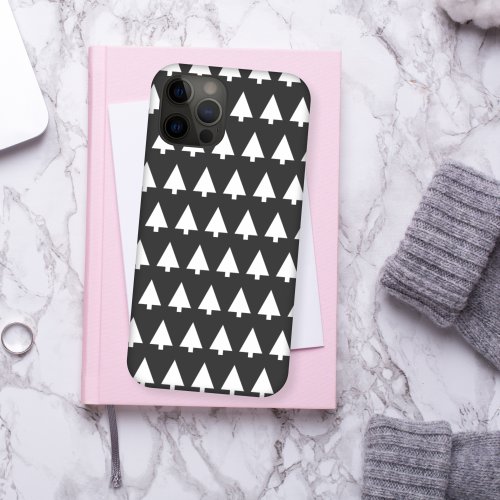 Scandi Tree Pattern  Minimalist Black and White iPhone 15 Case