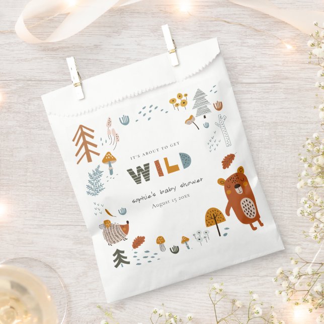 Scandi Wild Tropical Woodland Animals Baby Shower Favor Bag (Clipped)