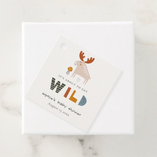 Scandi Wild Tropical Woodland Animals Baby Shower Favor Tags