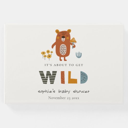 Scandi Wild Tropical Woodland Animals Baby Shower Guest Book