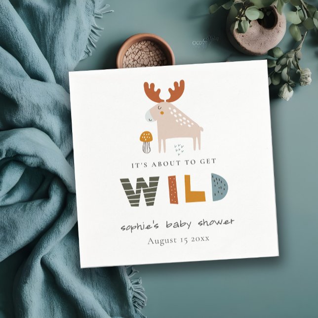 Scandi Wild Tropical Woodland Animals Baby Shower Napkins (Creator Uploaded)