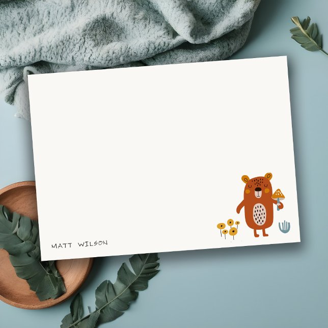 Scandi Wild Tropical Woodland Animals Baby Shower Note Card (Creator Uploaded)