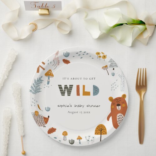 Scandi Wild Tropical Woodland Animals Baby Shower Paper Plates