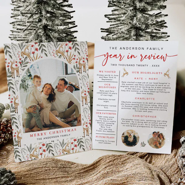 Scandi Year In Review Card Family Photo Collage | Zazzle