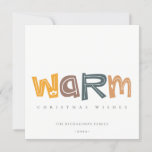 Scandi Yellow Grey Text Warm Christmas Wishes Holiday Card<br><div class="desc">If you need any further customisation please feel free to message me on yellowfebstudio@gmail.com.</div>