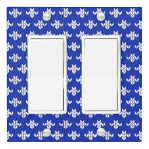 SCANDIA BLUE KNIT Double Rocker Light Switch Cover