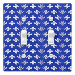 SCANDIA BLUE KNIT Double Toggle Light Switch Cover
