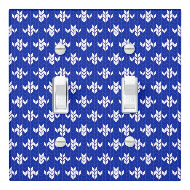 SCANDIA BLUE KNIT Double Toggle Light Switch Cover (In Situ)