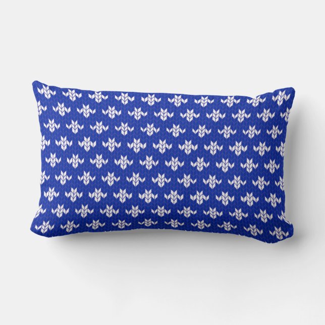 SCANDIA BLUE KNIT Lumbar Pillow (Back)